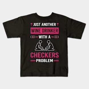 Wine Drinker Checkers Kids T-Shirt